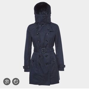 Burberry Brit Navy Trench coat USA 12 removable liner and hood